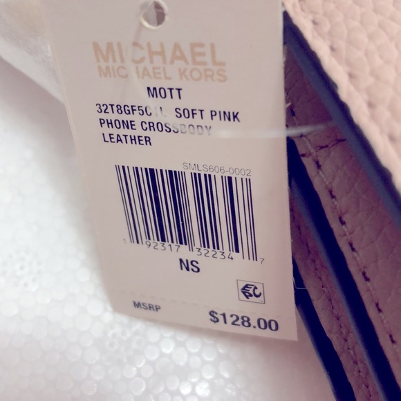 🌸 NWT MICHAEL KORS MOTT PEBBLE PHONE CROSSBODY SHOULDER BAG PINK SOFT - Picture 5 of 6
